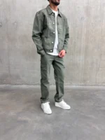 Denim Cargo Pants Green (1)