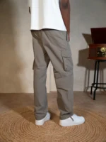 Essential Parachute Cargo Pants Olive. (2)