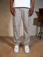 Essential Parachute Cargo Pants Stone Grey (1)
