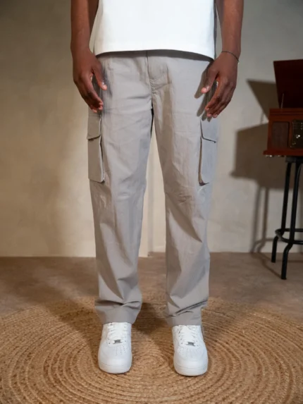 Essential Parachute Cargo Pants Stone Grey (1)