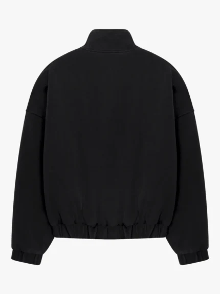 Washed Quilted Bomber Jacket Washed Black (1)
