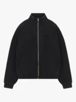 Washed Quilted Bomber Jacket Washed Black